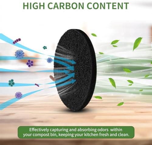 7.25 inch Compost Filters for Countertop Bin Saiqiang 12Pack Charcoal