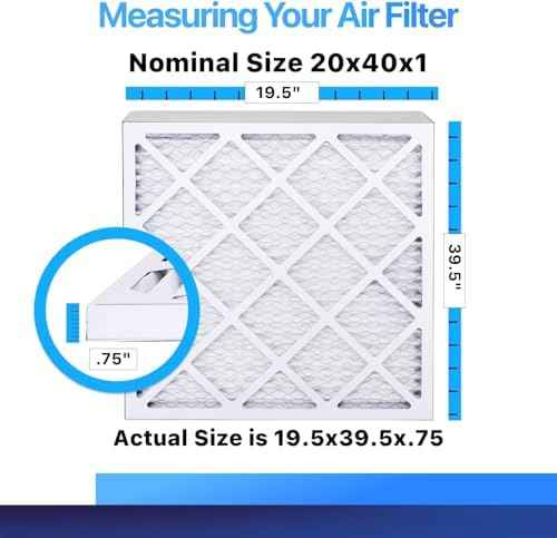 20x40x1 Air Filter (MERV 8) (6-Pack) King Dust & Allergy Control AC Furnace Filters, MADE IN USA, HVAC, Pleated, Electrostatic (Actual Size: 19.5 x 39.5 x .75)