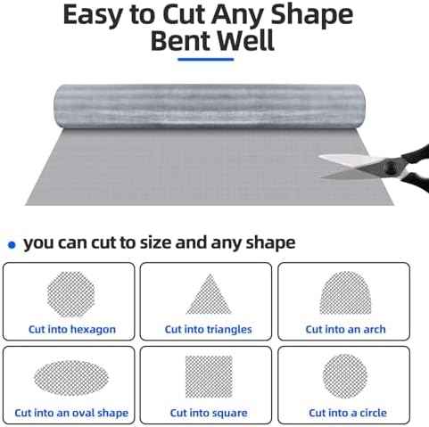 20 Mesh 304 Stainless Steel Mesh Screen, 24''×118''(60cm×300cm) Wire