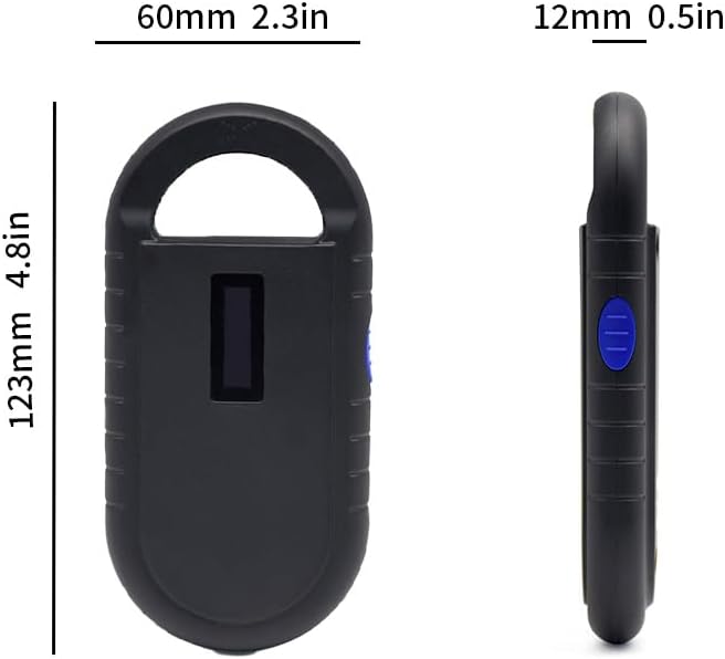 Pet Microchip Scanner ISO11784/85/FDX-B/EMID Animal Handheld Reader,134.2kHz Pet ID Scanner Rechargeable Animal Chip Registration, for Dog/Cat/Pig/Animal (Pure Black) with Storage Memory