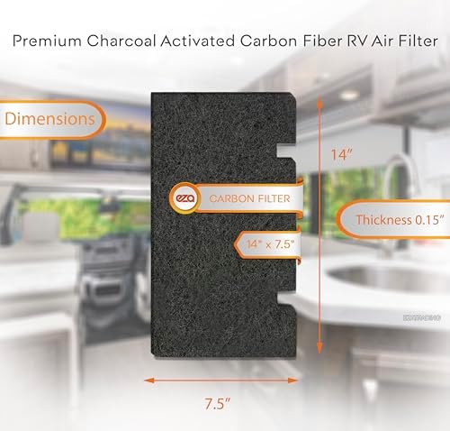 RV Premium Charcoal Activated Carbon Fiber Air Conditioner Filter - 14" x 7.5" Air Duct AC Carbon Filter Replacement for RV Dometic Air Grille 3313107.103, 3105012.003 (6-Pack)