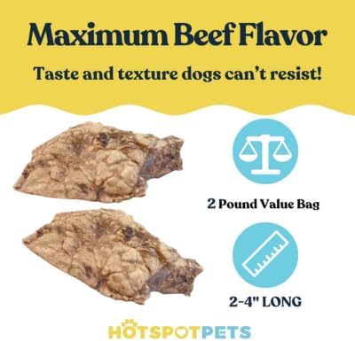 hotspot pets Dehydrated Beef Lung Dog Treats - 2lb Big Bag- All-Natural, One Ingredient - High Protein, Low Fat - Slow Roasted Oven Baked Dog Chews, A Healthy Rawhide Alternative for All Dogs