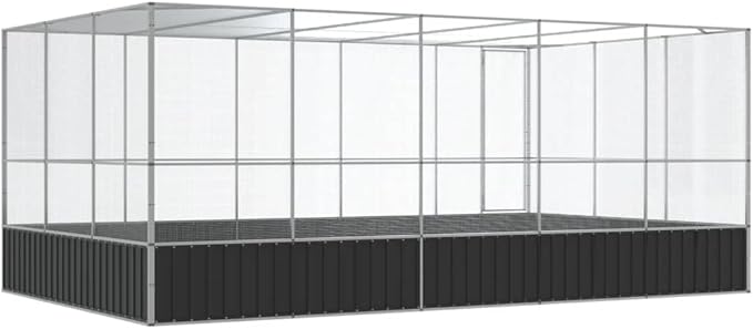 Steel Aviary with Extension, Large Flight King Bird Cage for Cockatiels African Grey Quaker Amazon Sun Parakeets Green Cheek Conures Pigeons Parrot Bird Cage, 203.9"x120.9"x83.5",-85