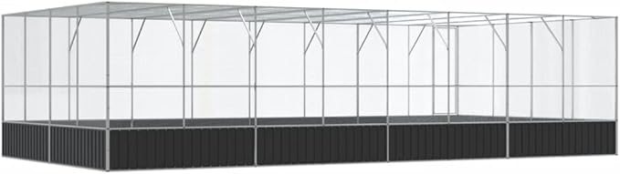 Steel Aviary with Extension, Large Flight King Bird Cage for Cockatiels African Grey Quaker Amazon Sun Parakeets Green Cheek Conures Pigeons Parrot Bird Cage, 327.6"x163"x83.5",-89