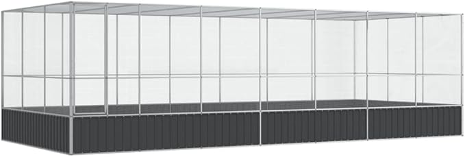 Outdoor Aviary Bird Cage, Galvanized Steel Outside Ample Activity Space Birdcage, 285.4"x120.9"x83.5", -274