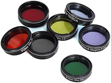 CelticBird 1.25" Eyepiece and Filter Set with a Carry Case-Telescope Accessory Kit (13 Piece) - 5pcs Plossl Eyepieces & 5pcs Color Filters & a 2X Barlow Lens & a Moon Filter & a Polarizing Filter