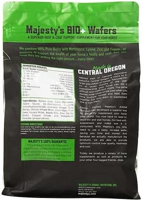 Majesty's BIO+ Biotin Wafers - Superior Horse / Equine Hoof and Coat Support Supplement - Copper, Zinc, Lysine, Methionine (60 count)