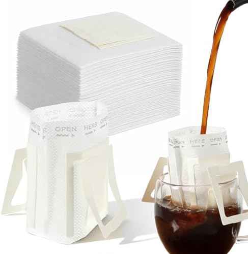 100 Pcs Portable Coffee Filter Paper Bag Hanging Ear Drip Coffee Bags