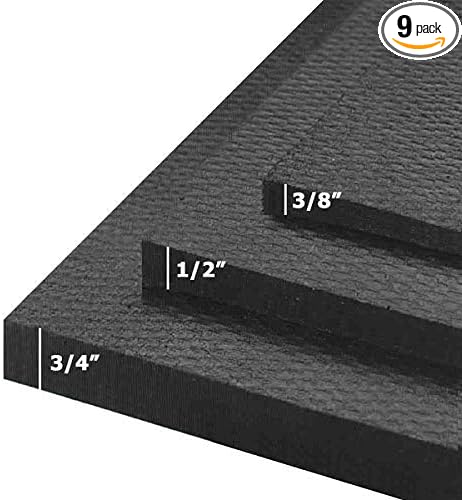 American Floor Tiles - Heavy Duty Stall Tiles - Stable/Horse Tiles - Thick, Durable Rubber Flooring Solid Black 6' x 6' Set of 1/2" Thick - 2' x 2' Tiles (9 Tiles Total)