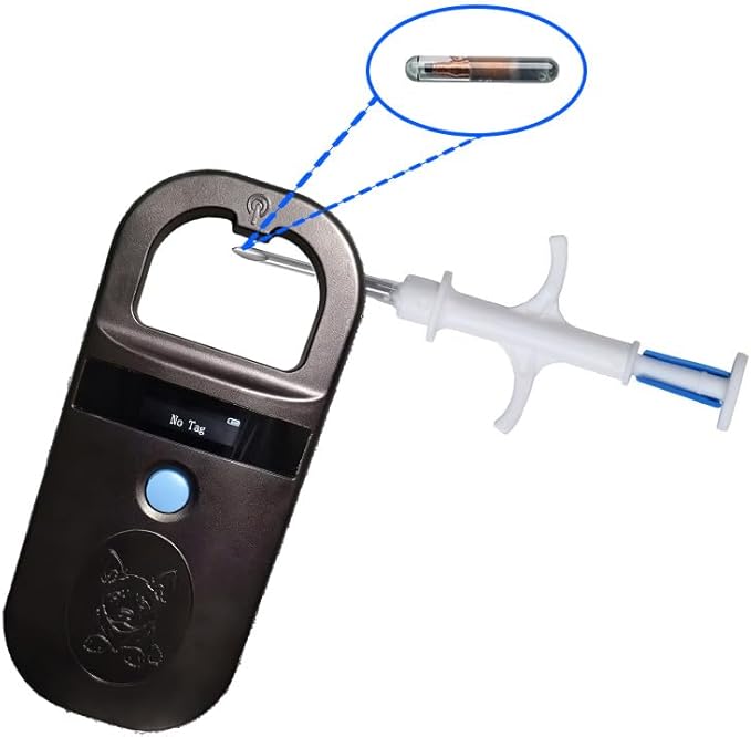 Pet ID Microchip Scanner 190A ISO11784/85/FDX-B/EMID AnimalHandheld Reader, 134.2kHz PetID Scanner Rechargeable Animal Chip Registration,for Dog/Cat/Pig/Animal