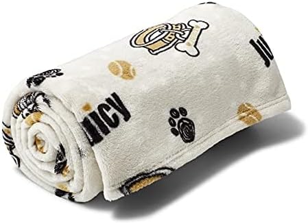 Juicy Couture Beige 50" x 60" Dog Blanket – Plush Puppy Throw, Printed, Breathable, Lightweight, Machine Washable, for Small Medium & Large Pets