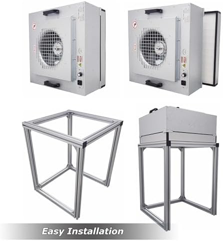 INTSUPERMAI Vertical Laminar Flow Hood Air Flow Clean Bench Workstation with HEPA Filter Lab Fume Hood Air Volume 294-411 cfm Dust Free Room Workshop for Phone LCD Repair Workshop Laboratory 110V