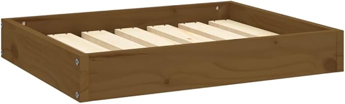 Solid Wood Pine Dog Bed, Solid Wood Pet Bed, Small Pet Furniture Cat & Dog Bed Frame, Honey Brown 24.2"x19.3"x3.5",-548