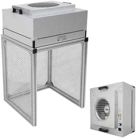 INTSUPERMAI Vertical Laminar Flow Hood Air Flow Clean Bench Workstation with HEPA Filter Lab Fume Hood Air Volume 294-411 cfm Dust Free Room Workshop for Phone LCD Repair Workshop Laboratory 110V