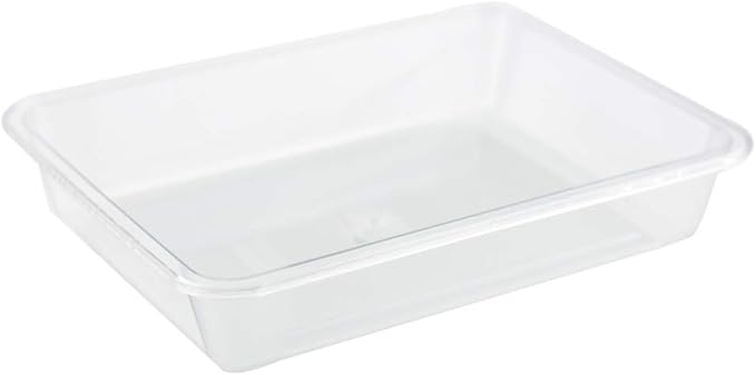 OMEM Reptile Drinking Tray - Large Water Dish Plastics Plate for Turtles, Small Reptiles, Ball Pythons, Lizards, and Snake Cages Bowl (L=32x25x5.5cm, White)