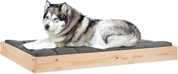Solid Wood Pine Dog Bed, Solid Wood Pet Bed, Small Pet Furniture Cat & Dog Bed Frame, 40"x29.1"x3.5",-558