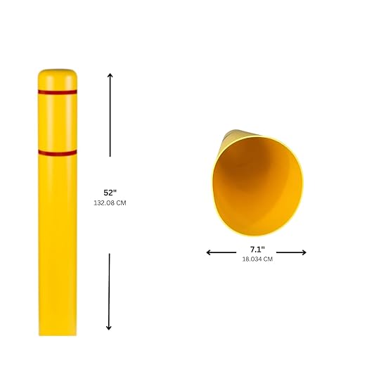 Innoplast BollardGard 7inches x 52inches Bollard Cover Yellow - Innoplast (Yellow red Tape)