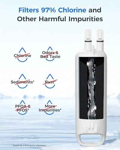 Waterdrop EDR1RXD1 Refrigerator Water Filter, 2-Pack