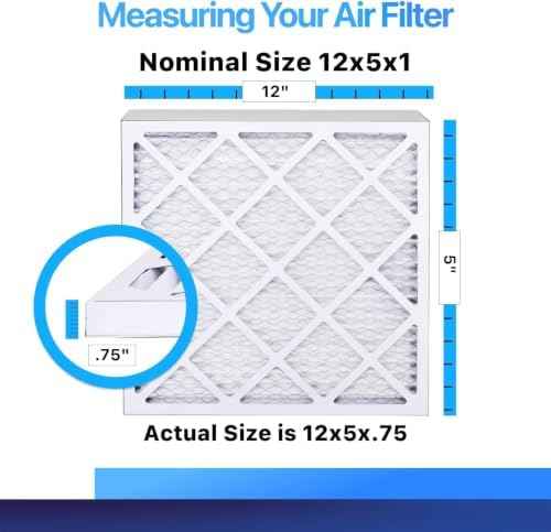 12x5x1 Air Filter MERV 8, King AC Furnace Filters (4-Pack)