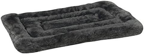Slumber Pet Dog Crate Mat Bed Grey or Blue Warm Plush Soft Dogs Kennel Beds - Choose Size(Small 18" x 13" Gray)