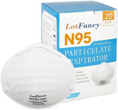 NIOSH N95 Mask, 20PCS Particulate Respirator, Disposable Face Mask