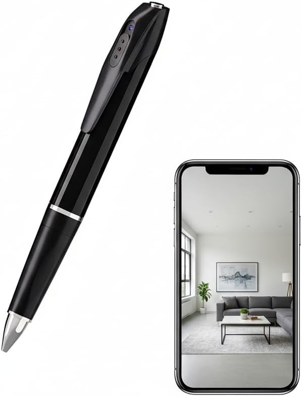 Pen Camera Writing Pen 1080P Short Focal Length Camera 100-degree Angle Pet Monitor, Local Storage, Built-in Battery, WiFi Remote Viewing -No Audio