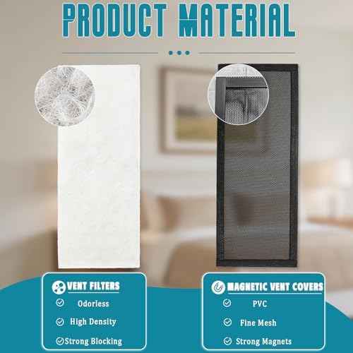 8 Pack Magnetic Vent Screen Mesh Covers & Air Vent Filters 4x10 inch