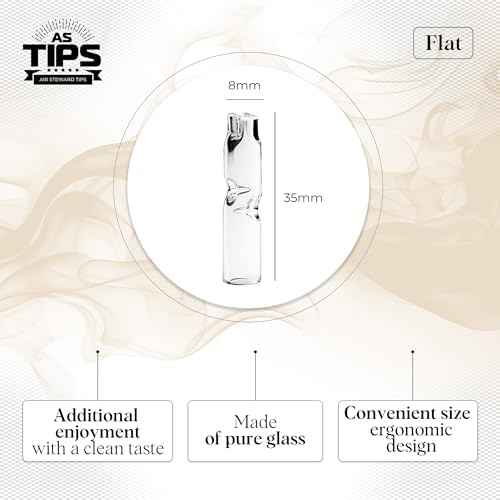 Glass Cigarette Rolling Filter Tips - Pack of 10 (8x35mm-Flat Mouth)