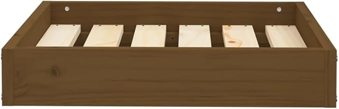 Solid Wood Pine Dog Bed, Solid Wood Pet Bed, Small Pet Furniture Cat & Dog Bed Frame, Honey Brown 20.3"x17.3"x3.5",-544