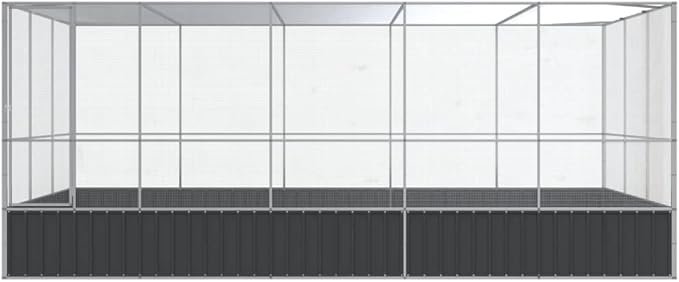 Outdoor Aviary Bird Cage, Galvanized Steel Outside Ample Activity Space Birdcage, 203.9"x120.9"x83.5", -273