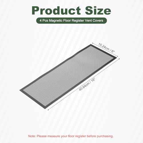 YOKIVE 4 Pcs Magnetic Floor Vent Covers, Floor Register Cover PVC Mesh