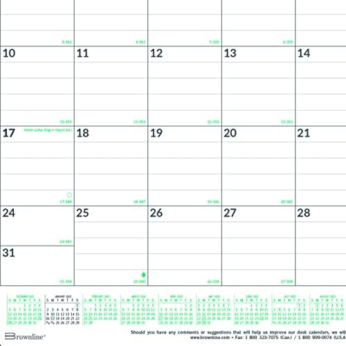 Brownline 2022 EcoLogix Monthly Desk Pad Calendar, 12 Months, January to December, 22" x 17", Recycled (C177437-22)