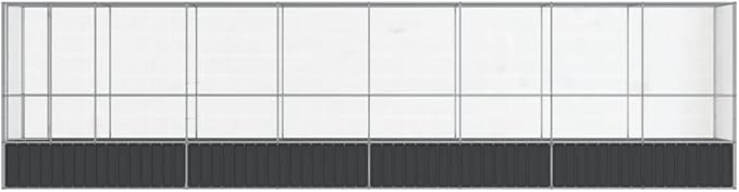 Large Bird Aviary with Extension, Outdoor Galvanized Steel Bird Cage, Galvanized Steel Outdoor Bird Aviary, Mesh Fence Bird House for Small Animals, 328.5"x42.1"x83.5"
