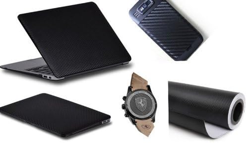 3D Carbon Fiber Film Twill Weave Vinyl Sheet Roll Wrap (48" X 60", Black)