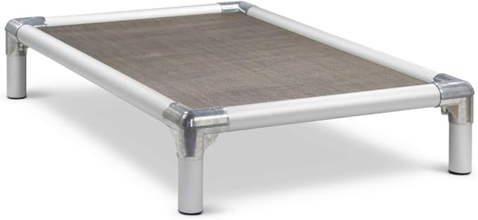 Kuranda Chewproof Elevated Pet Bed - Silver Aluminum - 44" x 27" - Sunsure Textilene - Sierra