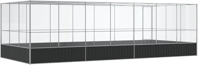 Outdoor Aviary Bird Cage, Galvanized Steel Outside Ample Activity Space Birdcage, 285.4"x120.9"x83.5", -274