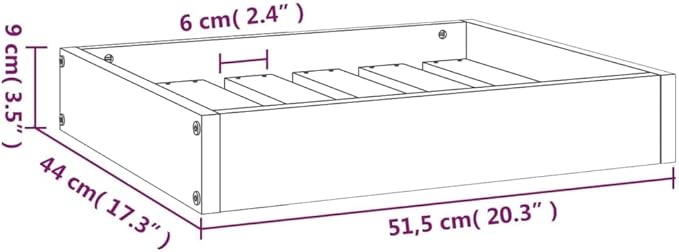 Solid Pine Wood Dog Bed for Small Dogs, Minimalist Rectangular Pet Sleeping Cot, Durable Raised Dog Bed Frame, Honey Brown Finish, 20.3 x 17.3 x 3.5 Inches