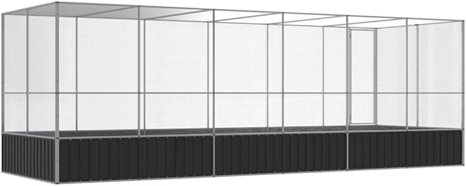 Outdoor Aviary Bird Cage, Galvanized Steel Outside Ample Activity Space Birdcage, 246.1"x81.5"x83.5", -269