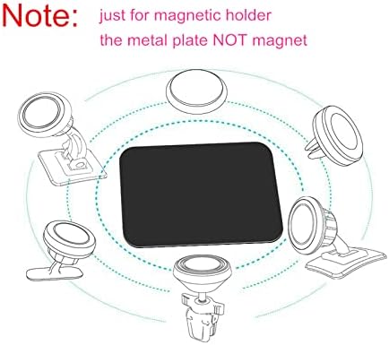 SALEX Replacement Metal Plates Set 16 Pack for Magnetic Car Phone Holders, Wall, Air Vent Mounts, Cases, Magnets. Kit of 8 Black Round and 8 Rectangular Iron Discs Without Holes. 3M Adhesive Backing