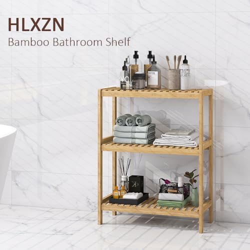 3-Tier Bamboo Freestanding Shelf Multi-use Small Bookshelf Bookcase