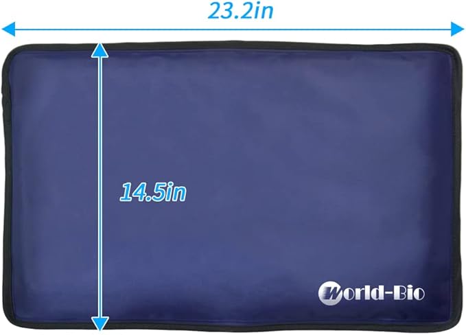 Extra Large Ice Pack for Injuries Reusable, Full Back Ice Pack Large Gel Ice Wrap w/2 Straps Cold Compress for Back Pain Relief from Swelling, Bruises, Sprains, Reusable Cold Pack 23.2" x 14.5"