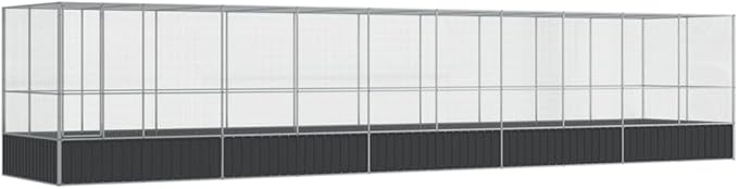 Steel Aviary with Extension, Large Bird Cage with Lockable Door, Aviary Spacious and Versatile Cage Ideal for Parakeets, Parrots, Lovebirds, Cockatiels, Pigeons, 409.1"x81.5"x83.5",-284