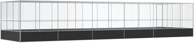 Steel Aviary with Extension, Large Flight King Bird Cage for Cockatiels African Grey Quaker Amazon Sun Parakeets Green Cheek Conures Pigeons Parrot Bird Cage, 448.4"x120.9"x83.5",-118