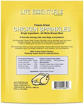 Life Essentials Chicken Littles Freeze Dried Chicken Cat & Small Dog Treats, Healthy Single Ingredient Training Treats & Cat Snacks, Perfect Bite Size, Made with Real Chicken – 5 oz (6 Pack)