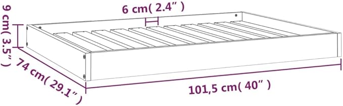 Medium Wooden Dog Bed, Elevated White Solid Pine Wood Pet Cot for Small to Medium Dogs, Modern Minimalist Indoor Pet Furniture, Sturdy Rectangular Rest Station