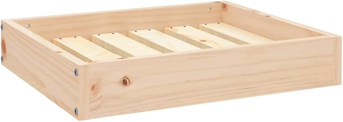 Solid Pine Wood Dog Bed for Small Breeds, Durable Rustic Design Indoor Pet Furniture with Comfortable Resting Area, Easy Assembly for Living Room or Bedroom