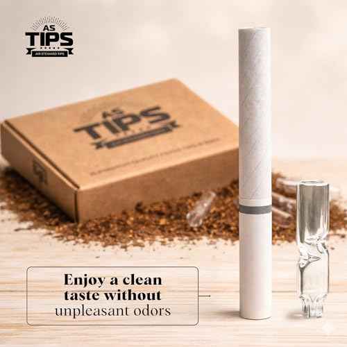 Glass Cigarette Rolling Filter Tips - Pack of 10 (8x35mm-Flat Mouth)