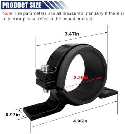 60mm Fuel Filter Mounting Bracket, Aluminum Alloy Fuel Pump Clamp Holder, Universal Car Oil/Fuel/Gas Pump Mounting Bracket (Black, 60MM)