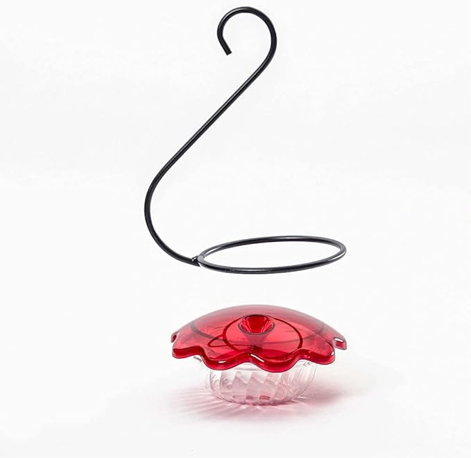 Birds Choice HSC Hummingbird Feeder, Single Cup Bird Feeder, 3 Ounces, Red/Clear