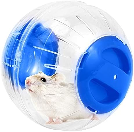 Mini New Cute Dwarf Hamster Running Ball 4.72 Inches Crystal Ball for Hamsters Small Silent Exercise Wheel Cage Accessories for Hamsters Less Than 4 inches 10 cm in Length (Blue)